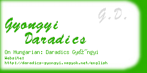 gyongyi daradics business card